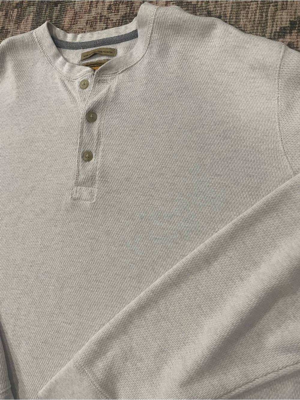 The Foundry Supply Co. Men’s Light Gray Henley Long Sleeve Shirt 2XLT